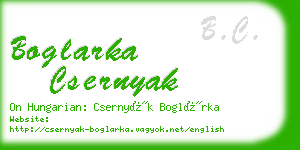 boglarka csernyak business card